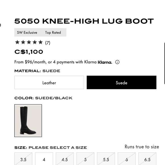 Stuart Weitzman 5050 KNEE-HIGH LUG BOOT - Size 7.5 - Brand new in box - Picture 2 of 7